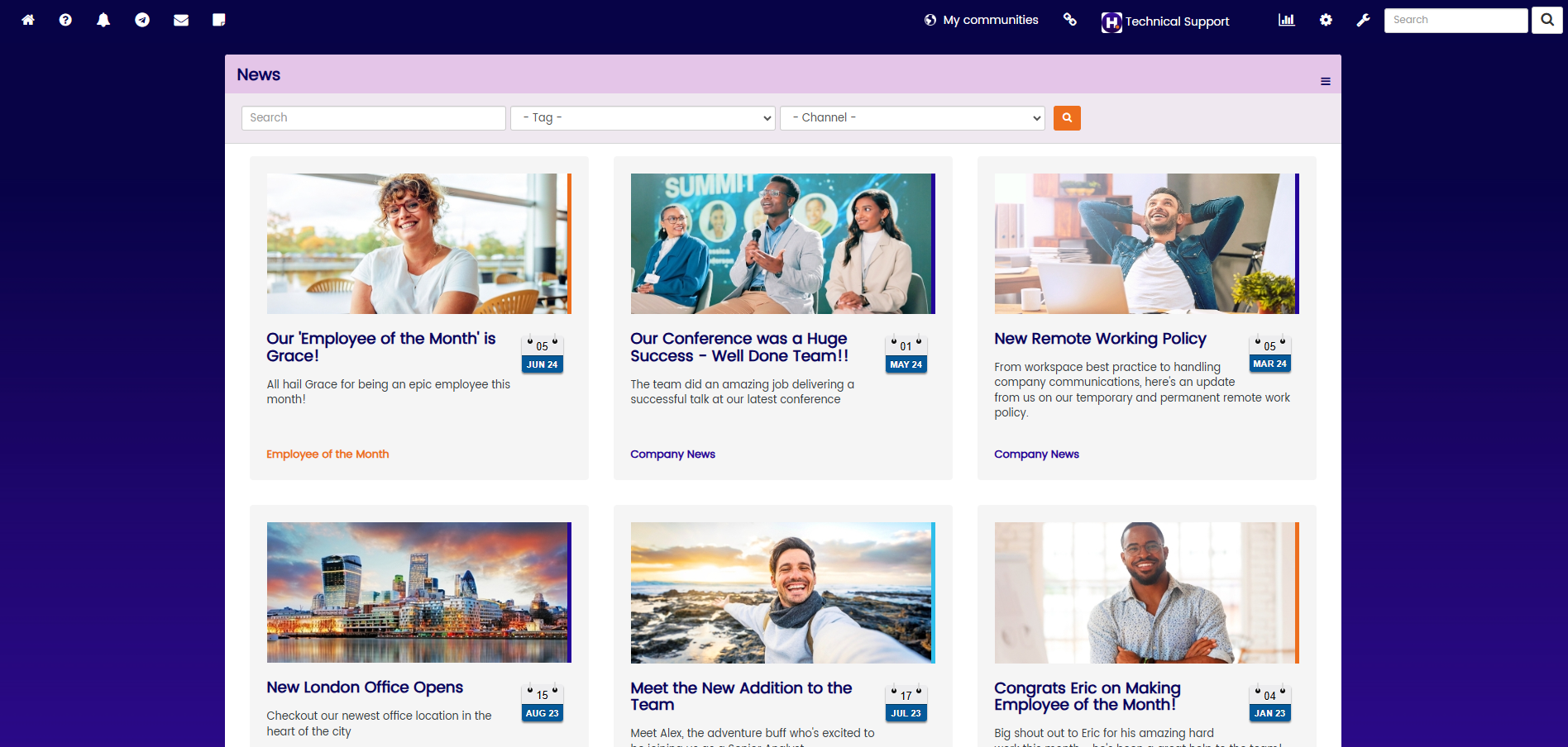 Hub Intranet News Feed