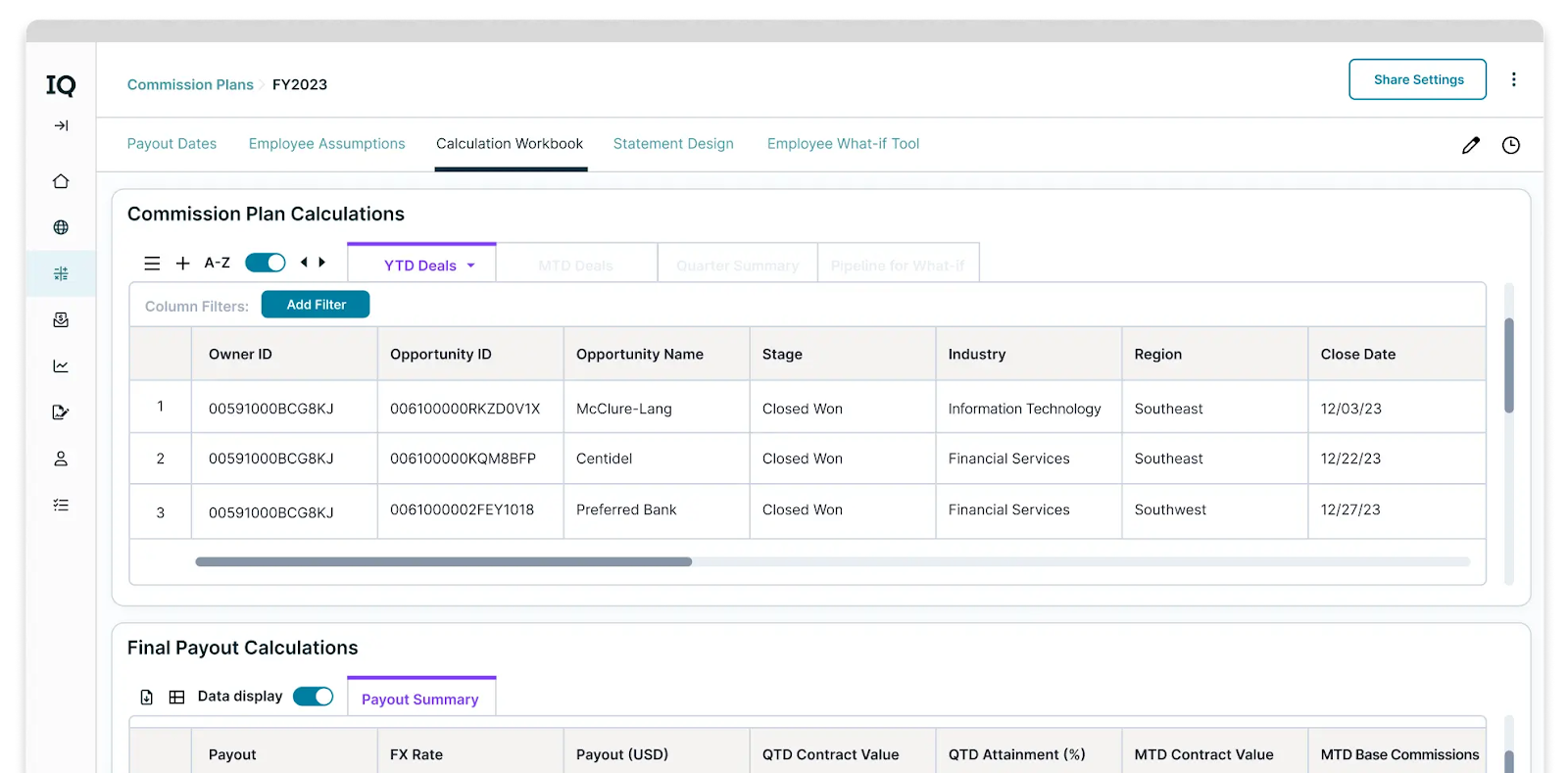 Screenshot of CaptivateIQ