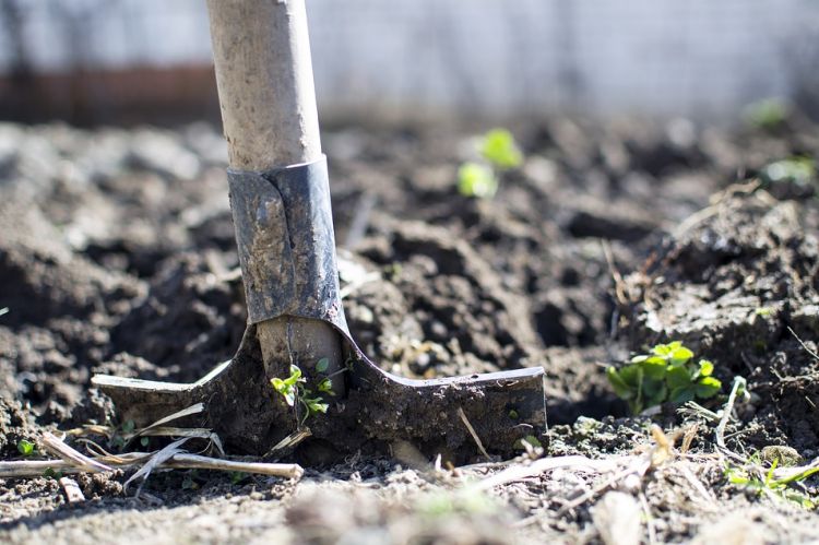 Via Pixabay - CC0 Creative Commons Shovel digging into dirt - https://pixabay.com/photo-2047314/