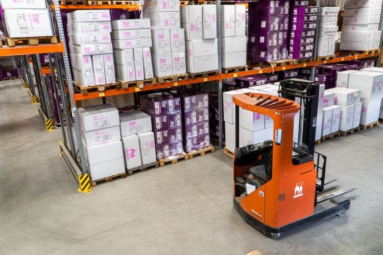 Inside a warehouse