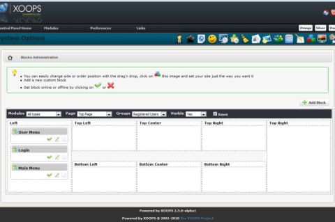XOOPS Screenshot