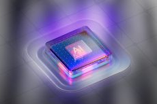 A square chip labeled 'AI' with a purple glow