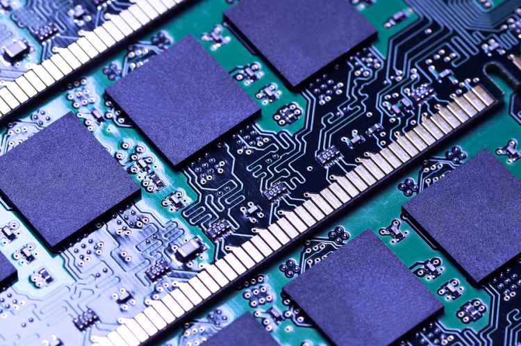 Memory chips on circuit board